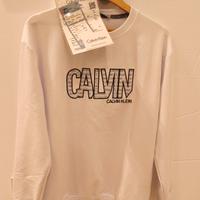 Felpa bianca Calvin Klein J, nuova con cartellino