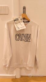 Felpa bianca Calvin Klein J, nuova con cartellino
