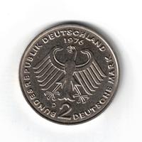 Moneta, Germania, 2 Marchi, G.Ovest, Adenauer 76