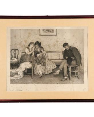 ) Litografia di Eugene de Blaas – Titolo: Scena ga