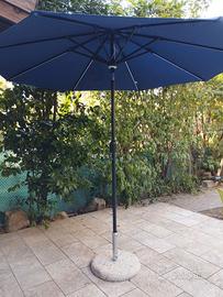 Ombrellone da giardino con luci LED+Base in pietra