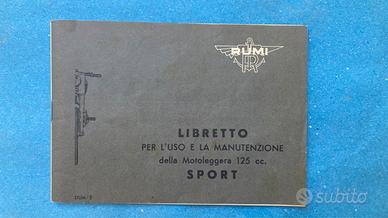 Libretto Uso Manutenzione ORIGINALE Rumi 125 Sport