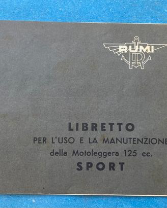 Libretto Uso Manutenzione ORIGINALE Rumi 125 Sport