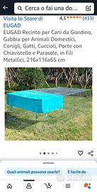 Recinto per animali 2,1 m x 1,2 m