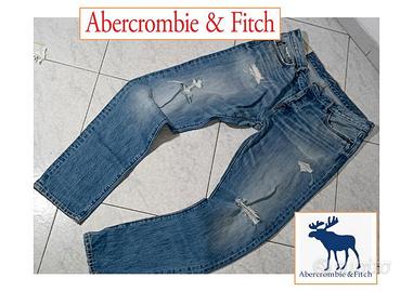 Jeans Abercrombie & Fitch destroyed denim tg 48