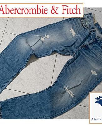 Jeans Abercrombie & Fitch destroyed denim tg 48