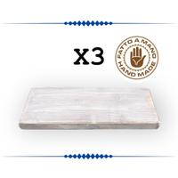 SET 3 MENSOLE DA PARETE IN LEGNO STILE SHABBY CHIC