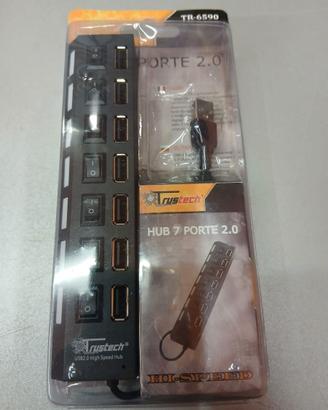 Ciabatta usb con 7 porte usb e led e interruttori