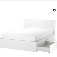 Struttura letto alta/4 contenitori bianco Ikea