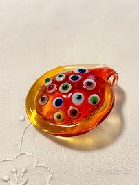 Ciondolo pendente in vetro artistico con murrine