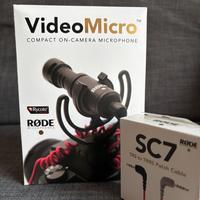 Rode microfono VideoMicro + cavo smartphone