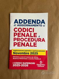 Addenda di aggiornamento Codici penale e procedura