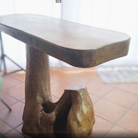 tavolo consolle artigianale in olivastro