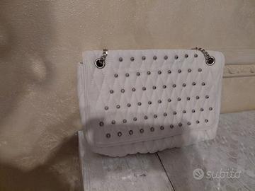 borsa pelle bianca