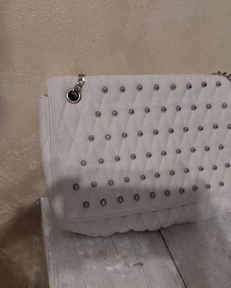 borsa pelle bianca