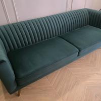 Divano 3 posti in velluto verde scuro - Gatsby