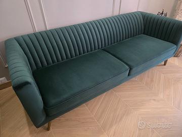 Divano 3 posti in velluto verde scuro - Gatsby
