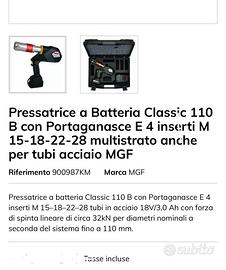 Pressatrice a batteria con porta ganasce
