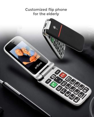 artfone CF241A Nero - Telefono Cellulare per Anzia