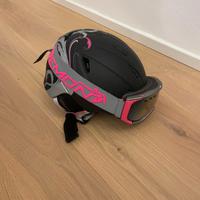 casco scii completo di mascherina 