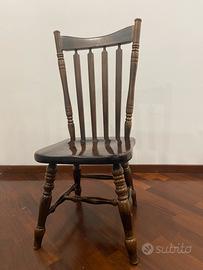 Sedie vintage legno massello color  noce