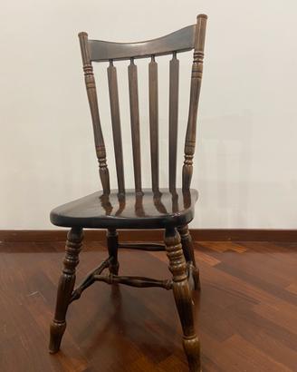 Sedie vintage legno massello color  noce