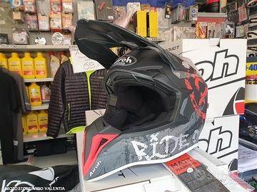 Casco cross airoh wraap smile red matt