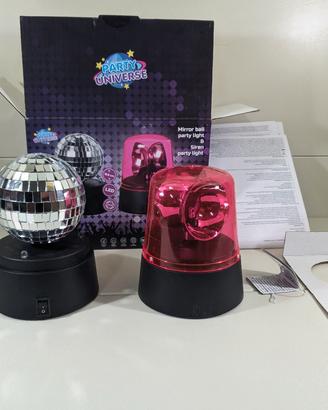 Set 2 Luci Disco Party: Palla Specchi e Sirena LED