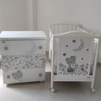 Culla/lettino Pali+materass Silver+fasciatoio PALI