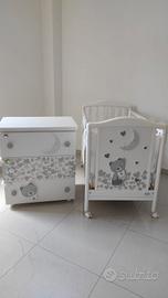 Culla/lettino Pali+materass Silver+fasciatoio PALI