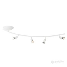 Plafoniera metallo bianco, 4 faretti orientabili 