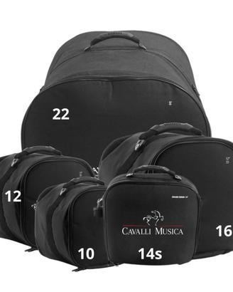 Set borse custodie per batteria imbottite e piatti