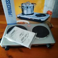 Piastra elettrica doppia in ghisa  " Princess" 