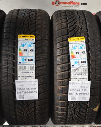 4 Pneumatici 225/55 R17 Dunlop Winter Sport 4 D Ru