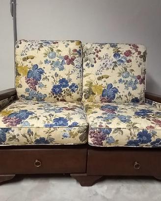DIVANETTO NOCE SCURO CON 2 CASSETTI - CM. 135X78