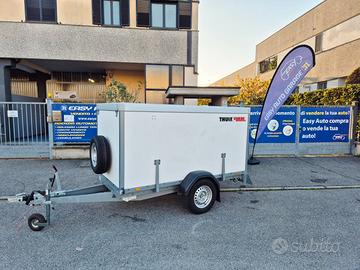 RIMORCHIO FURGONATO USATO CON RAMPA DI CARICO