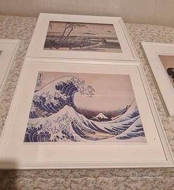 Set di 5 quadri con stampe giapponesi