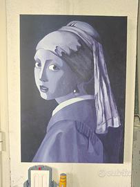 Ragazza orecchino di perla - dipinto acrilico