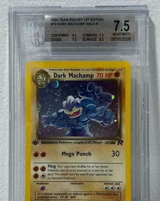 Dark Machamp 1st ed BGS 7.5 Team Rocket