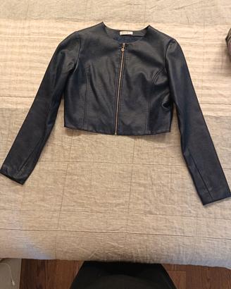 Giacchino ecopelle blu 