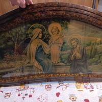 Quadro stampa antico Sacra Famiglia 