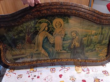 Quadro stampa antico Sacra Famiglia 