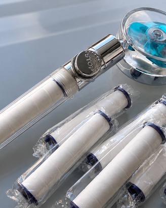 Soffione doccia a risparmio idrico con elica