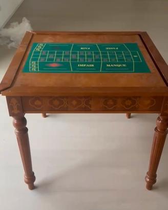 tavolo da gioco Dal Negro in legno intarsiato