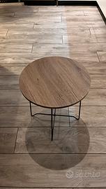 Tavolino da salotto rotondo effetto legno