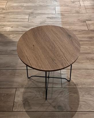 Tavolino da salotto rotondo effetto legno