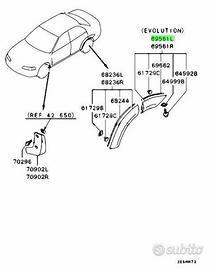 Profilo posteriore sinistro Evo 5 6 MR439109