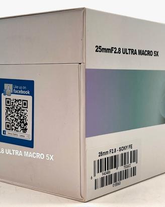 Laowa 25mm F2.8 Macro 5:1 per Sony FE - NUOVO