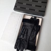 Guanti in pelle vintage 90s Gianni Versace con sca