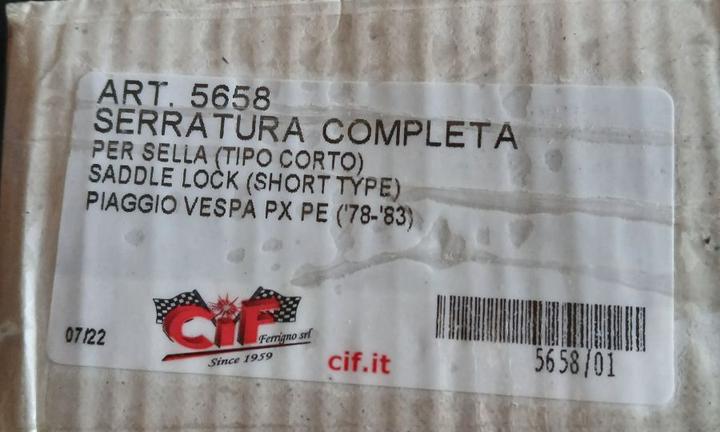 Serratura per sella vespa PX e PE 125 (78-83)